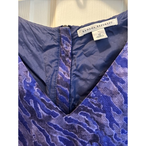 Banana Republic linen Dress Blue And Black Size 12 SHIPS IN 24HRS - Picture 3 of 9